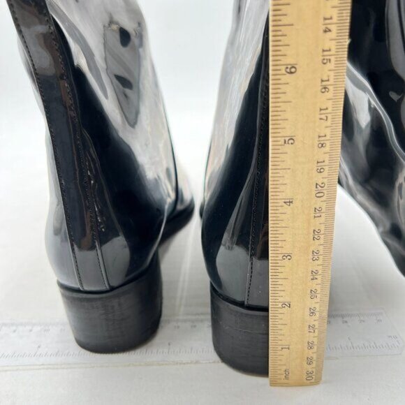 Knee High Boots for Women , Chunky Heel, Pointed Toe and Side Zipper Black - Picture 4 of 7